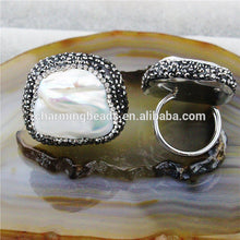 Ch-mar0090 Fashion Natural Big Freshwater Pearl Jewelry Ring,Rhinestone Pearl Adjustable Rings,Pave Crystal Pearl Ring Wholesale - Buy Freshwater Pearl Rings,Big Pearl Rings,Pave Crystal Rings Product on Alibaba.com