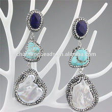 Ch-zse0408 Wholesale Pave Crystal Connector Pendant Stud Earring Handmade,Fashion Stone Jewelry Pearl Dangle Earring Hot Sale - Buy Earring Handmade,Stone Earring,Wholesale Pendant Earring Product on Alibaba.com