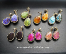 Cz-e0196 Natural Gem Stone Agate Drop Earring Earrings Stud Charmings - Buy Natural Gem Stone Earring,Stone Drop Earrings Stud,Stone Stud Earring Charming Product on Alibaba.com