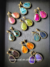 Cz-e0196 Natural Gem Stone Agate Drop Earring Earrings Stud Charmings - Buy Natural Gem Stone Earring,Stone Drop Earrings Stud,Stone Stud Earring Charming Product on Alibaba.com