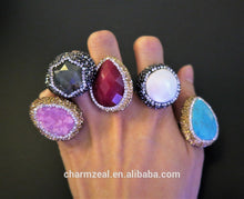 Cz-r0178 18k Gold-plated Natural Gemstone Open Ring,Cuff Open Pave Crystal Charming Ring - Buy Natural Gemstone Ring,Gol Open Cuff Ring,Crystal Charming Ring Product on Alibaba.com