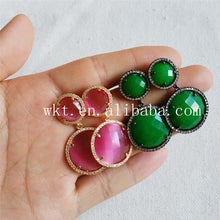 Wt-e204 Wholesale Fashion Dangle Earring,Handmade Diamond Paved Edge Drop Earring - Buy Dangle Earrings,Gold Dangle Earrings,Drop Earrings Product on Alibaba.com