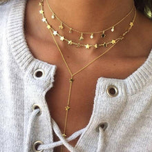 Fashion Gold Plated Girl Women Jewelry No Stone Star Dainty Delicate Three Layer Choker Lariat Star Fashion Necklace - Buy Fashion Necklace,Star Fashion Necklace,Layer Star Fashion Necklace Product on Alibaba.com