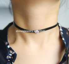 High Polish 925 Sterling Silver Pave Aaa Cubic Zirconia Bead Black Real Leather Choker Women Necklace - Buy Women Necklace,Choker Necklace,Leather Necklace Product on Alibaba.com