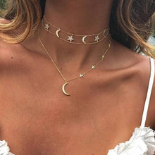 Moon Star Charm Delicate Double Chain Choker Pave Clear Cz Sparking Elegant Fashion Women Christmas Gold Moon Star Necklace - Buy Moon Star Necklace,Gold Moon Star Necklace,Christmas Gold Moon Star Necklace Product on Alibaba.com